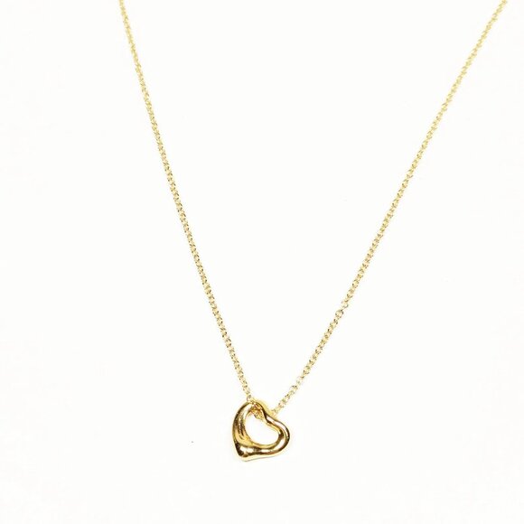 Tiffany and Co. Pendant Necklace Open Heart Peretti Gold mon-561-091325 - Picture 1 of 5